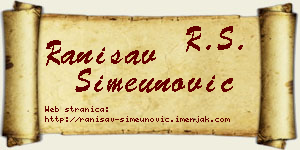 Ranisav Simeunović vizit kartica